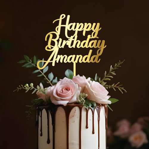 Party to Be Personalisiert Birthday Cake Topper in Acryl Personalisierbarer Geburtstags Cake Topper mit Wunschnamen Happy Birthday Tortendeko (Handmade) von Party to Be