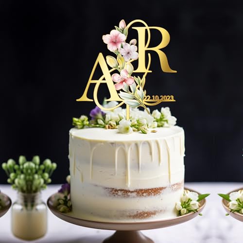 Party to Be Personalisiert Frühling Hochzeit Cake Topper Hochzeitstorte Deko in Acryl Custom Braut und Bräutigam Tortenstecker mit Namen Initialen mit Frühling Blumen Party to Be Personalisiert Frühling Hochzeit Cake Topper Hochzeitstorte Deko in Acryl Custom Braut und Bräutigam Tortenstecker mit Namen Initialen mit Frühling Blumen von Party to Be
