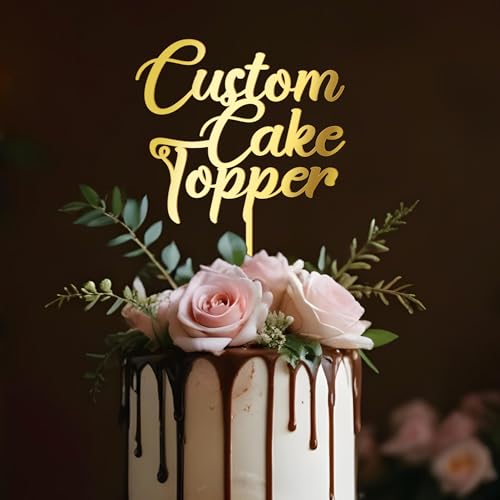 Party to Be Personalisiert Ihren Text Cake Topper in Acryl Personalisierbarer Cake Topper für Geburtstage Hochzeiten Taufen oder jede Gelegenheit (Handmade) von Party to Be