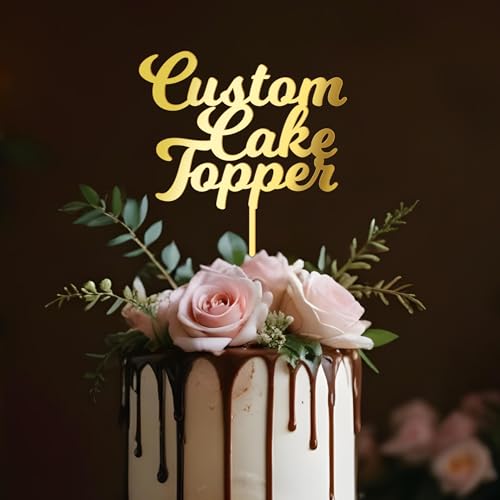 Party to Be Personalisiert Ihren Text Cake Topper in Acryl Personalisierbarer Cake Topper für Geburtstage Hochzeiten Taufen oder jede Gelegenheit (Milkshake) von Party to Be