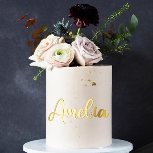 Party to Be Personalisiert Name Cake Topper in Acryl Personalisierbarer Kuchen Name Zeichen Kuchen Namenplatte Dekoration (Attena) von Party to Be