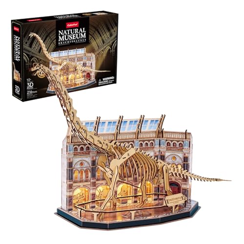 3D Holzpuzzle Brachiosaurus Led Museum | 3D Puzzle Kinder | 3D Holzpuzzle Erwachsene Und Für Kinder Dinosaurierskelett Mit Led | 3D Puzzle Holz Dekorativer Bausatz Mit 216 Teilen | Größe XL von Party town