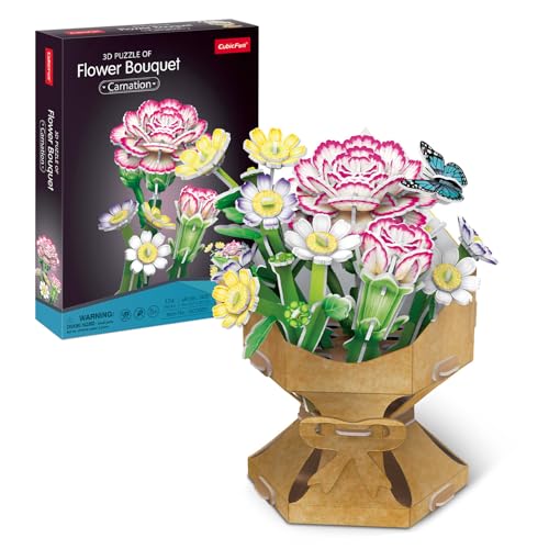 3D Puzzle Blumen DIY Nelke | Blumenstrauß | Blumen Basteln | 120 Stück | 3D Puzzle Erwachsene Und Kinder Ohne Schere Oder Kleber | Valentinstag, Geburtstag Oder Weihnachten Geschenk von Party town