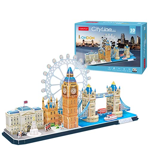 Puzzle 3D - London Cityline: 3 D Puzzle Für Kinder +8 Jahre | 3D Puzzle Erwachsene | 3D Puzzle Kinder | Einfach Zu Montieren | 157 Stücke | 3D Puzzle von Party town