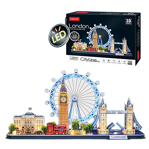 3D Puzzle - London Led City Line | 3D Puzzle Kinder Und 3D Puzzle Erwachsene | Modellbausatz Erwachsene | Geschenk Für Kinder | 3D Puzzle Kinder Ab 8 | 186 Teilen von Party town