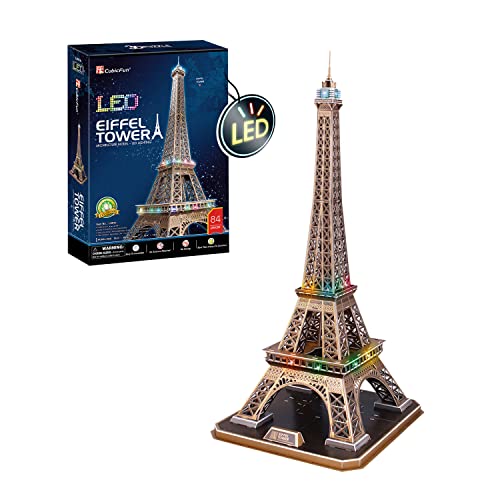 3D Puzzle - Tower Eiffel Led | 3D Puzzle Kinder Und 3D Puzzle Erwachsene | Modellbausatz Erwachsene | Geschenk Für Kinder | 3D Puzzle Kinder Ab 8 | 84 Teilen von Party town