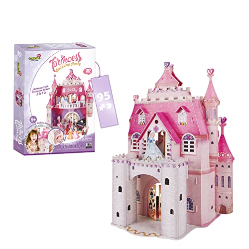 3D Puzzle Princess Birthday Party - 3 D Puzzle Für Kinder | Prinzessin Schloss | 3D Puzzle Kinder 5 Jahre oder Mehr | 95 Stücke | 524 Aufkleber | 3D Puzzle von Party town
