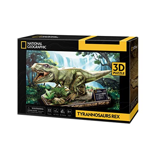 National Geograohic - 3D Puzzle Tyrannosaurus Rex | 3 D Puzzle Für Kinder Und 3D Puzzle Erwachsene | Dinosaurier Puzzle 3D | Kinder Spielzeug | 52 Teiles von Party town