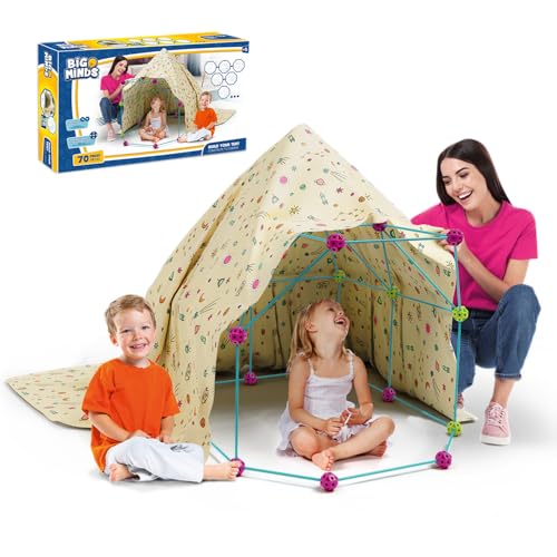 Höhle Bauen Kinder | Konstruktionsspielzeug 70 Stück | Outdoor Spiele Für Kinder UNT Kinderzelt Indoor | Outdoor Spielzeug | Gartenspielzeug | Konstruktionsspielzeug Ab 6 | STEM von Party town