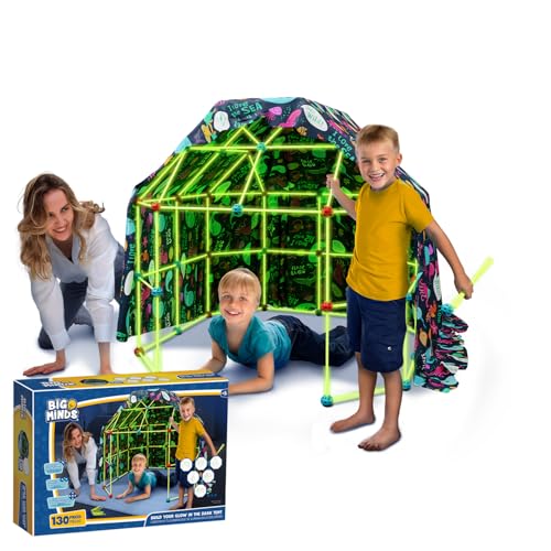 Outdoor Spiele Für Kinder | Höhle Bauen Die Im Dunkeln Leuchtet | Konstruktionsspielzeug 130 Stück | Spielhaus Kinder Outdoor Und Kinderzelt Indoor | Spielzeug Ab 6 Jahre Jungen von Party town