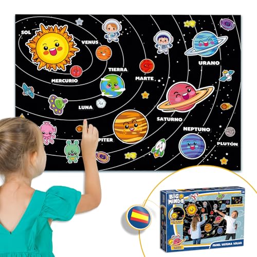 Big Minds - Entdecke Das Sonnensystem Kinder | Montessori Spielzeug Ab 4 Jahre | Kinder Geschenke Mit Figuren | Weltraum Kinder | Planeten Kinder auf Spanisch | Sonnensystem Modell | Weltall von Party town