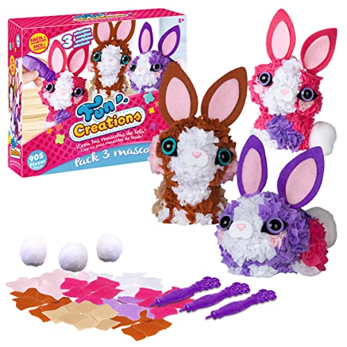 Fun Creation - Packung mit 3 Haustieren, Kaninchen, Plüschspielzeug für Mädchen, 5 Jahre, Plüschtier, Kaninchen, Basteln, Mädchen, 5 Jahre, Spielzeug für Mädchen, Geschenk für Mädchen, 5 Jahre Fun Creation - Packung mit 3 Haustieren, Kaninchen, Plüschspielzeug für Mädchen, 5 Jahre, Plüschtier, Kaninchen, Basteln, Mädchen, 5 Jahre, Spielzeug für Mädchen, Geschenk für Mädchen, 5 Jahre von Party town