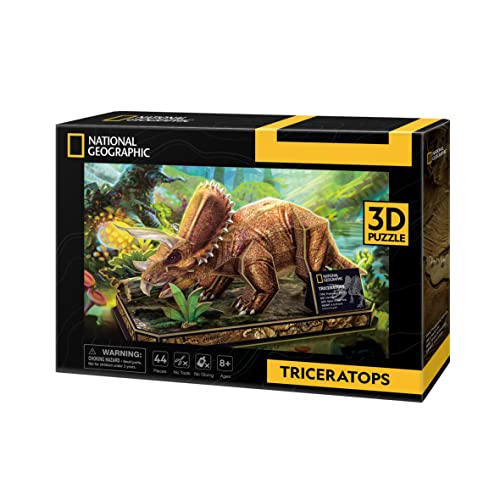 National Geograohic - 3D Puzzle Triceratops | 3 D Puzzle Für Kinder Und 3D Puzzle Erwachsene | Dinosaurier Puzzle 3D | Kinder Spielzeug | 44 Teiles von Party town