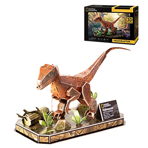 Party town 8436598031454 Dinosaurio,Dinosaurios National Geographic Velociraptor 3D Kinder 8 Jahre Puzzle Spielzeug Dinosaurier Spiele von Party town