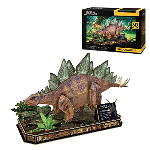 Party town 8436598031461 National Geographic-3D Stegosaurus 3D Kinder 8 Jahre Puzzle, Spielzeug, Dinosaurier Spiele von Party town