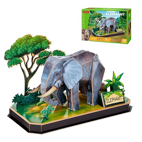 Puzzle 3D Elefant - 3 D Puzzle Für Kinder Und 3 D Puzzle Erwachsen | 3D Puzzle Kinder +5 Jahre | 3D Puzzle Erwachsene | Einfache Montage | 42 Teile von Party town