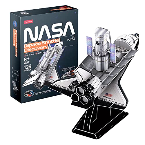 Puzzle 3D Space Shuttle Discovery - 3D Puzzle Kinder Ab 8 Jahre | 3D Puzzle Erwachsene | Modellbausatz Erwachsene | 3 D Puzzle Für Kinder | 126 Teilen | 3D Puzzle von Party town