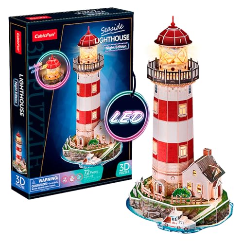 party town - Leuchtturm Modell | 3D Puzzle | Spielzeug Ab 8 Jahre Jungen | 3D Puzzle Kinder | 3D Puzzle | Geschenk Junge 8 Jahre | Jungs Geschenke 8 Jahre | 72 Teilen von Party town