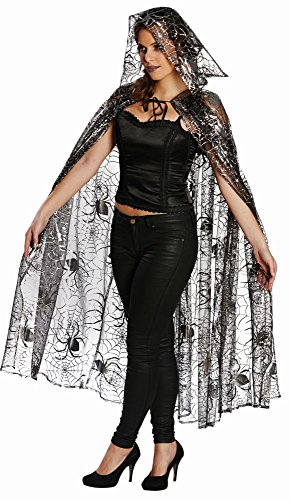 PartyXPeople Tüll Spinnenumhang | Damen Kostüm Gothic Spider | Spinnenfrau Halloween | Spiderweb Cape Verkleidung |schwarz-silber 12349-STD PartyXPeople Tüll Spinnenumhang | Damen Kostüm Gothic Spider | Spinnenfrau Halloween | Spiderweb Cape Verkleidung |schwarz-silber 12349-STD von PartyXPeople