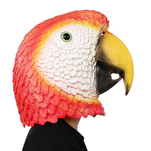 PartyCostume Deluxe Neuheit-Halloween-Kostüm-Party-Latex-Tierkopf-Schablone Masken Der Papagei von PartyCostume