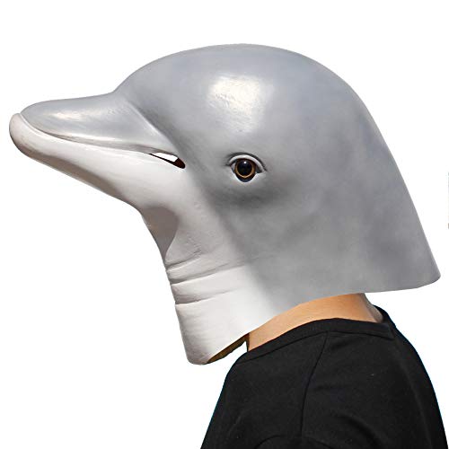 PartyCostume - Delfin Maske - Halloween Party Latex Meer Tiermasken von PartyCostume