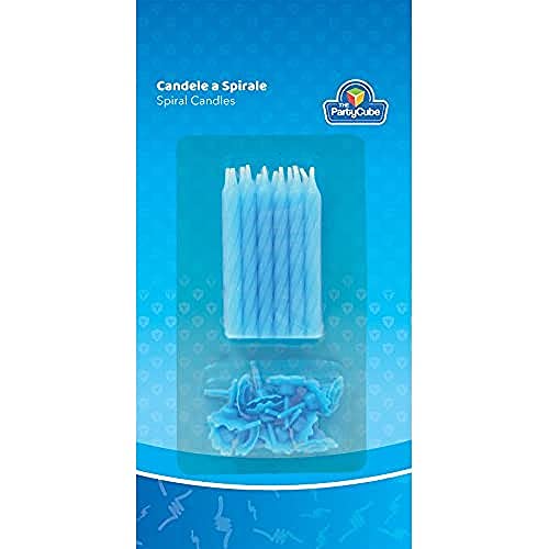 Siad 33284 12er Set hellblau Kerzen mit Halter hellblau Siad 33284 12er Set hellblau Kerzen mit Halter hellblau von PartyCube