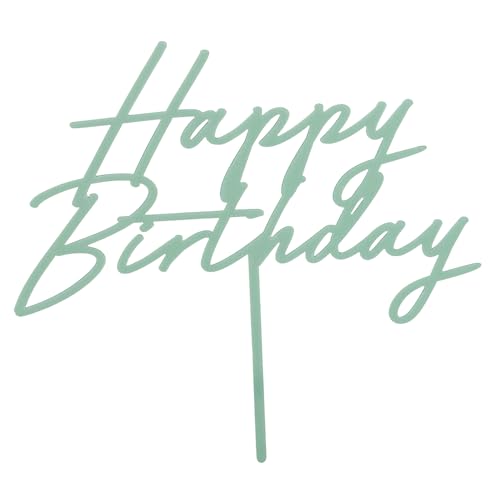 Acryl Cake Topper Happy Birthday – Grün Matt 16,5 cm Höhe – Tortendeko Geburtstag von PartyDeco
