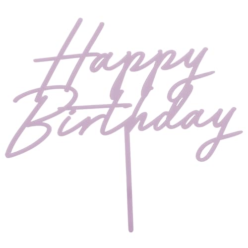 Acryl Cake Topper Happy Birthday – Violett Matt 16,5 cm Höhe – Tortendeko Geburtstag von PartyDeco