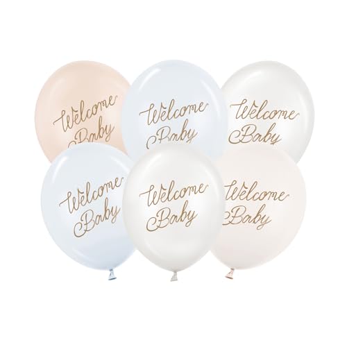 Blaue Willkommens-Baby-Luftballons, 30 cm, 6 Stück, Babyparty-Dekorationen, It's a Boy, Party-Ballonzubehör Blaue Willkommens-Baby-Luftballons, 30 cm, 6 Stück, Babyparty-Dekorationen, It's a Boy, Party-Ballonzubehör von PartyDeco