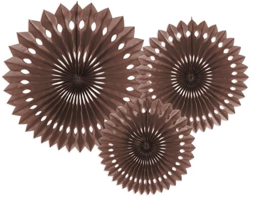 Dekorative Rosetten, Braun, 20-30cm (1 VPE / 3 Stk.) von PartyDeco