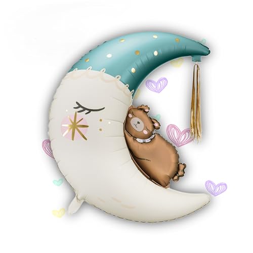 Folienballon Baby-Bär auf dem Mond Blau XXL Ballon Deko Babyzimmer Babyparty Geburt Baby Shower Party Luftballon Kindergeburtstag Junge Mädchen WIEDERVERWENDBAR Folienballon Baby-Bär auf dem Mond Blau XXL Ballon Deko Babyzimmer Babyparty Geburt Baby Shower Party Luftballon Kindergeburtstag Junge Mädchen WIEDERVERWENDBAR von PartyDeco