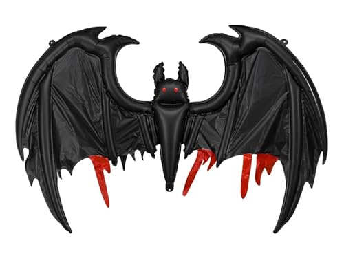 Folienballon Fledermaus schwarz mit roten Akzenten – ca. 120 x 81 cm, Luftfüllung, inkl. Strohhalm, Halloween Deko Ballon groß, Party Dekoration Grusel Mottofest Fledermaus Ballon wiederverwendbar Folienballon Fledermaus schwarz mit roten Akzenten – ca. 120 x 81 cm, Luftfüllung, inkl. Strohhalm, Halloween Deko Ballon groß, Party Dekoration Grusel Mottofest Fledermaus Ballon wiederverwendbar von PartyDeco