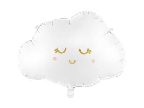 Folienballon Wolke in Weiß 51x35,5cm | Luftballon Geburtstag XL Wolke - Lächelnde Quaste Wolkenförmiger Ballon für Geburtstag Helium Ballon Wolke für Kindergeburtstag Deko Babyparty WIEDERVERWENDBAR Folienballon Wolke in Weiß 51x35,5cm | Luftballon Geburtstag XL Wolke - Lächelnde Quaste Wolkenförmiger Ballon für Geburtstag Helium Ballon Wolke für Kindergeburtstag Deko Babyparty WIEDERVERWENDBAR von PartyDeco