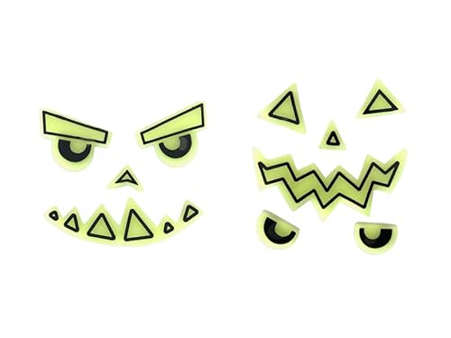 Gel-Aufkleber Kürbis – 2er Set – leuchten im Dunkeln – Halloween Deko für Fenster & Kürbisse von PartyDeco