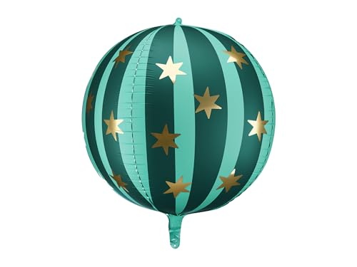 Folienballon rund 50cm gestreift mit Sternen - Ballon für Helium oder Luft - Party Luftballons - Folienluftballon - Geburtstagsdeko & Partydeko - Grün Mint Gold Folienballon rund 50cm gestreift mit Sternen - Ballon für Helium oder Luft - Party Luftballons - Folienluftballon - Geburtstagsdeko & Partydeko - Grün Mint Gold von PartyDeco