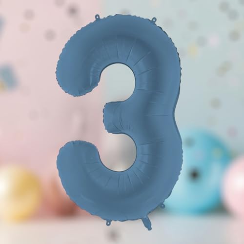 Großer marineblauer Folienballon mit Zahl 3 für Geburtstagsfeiern und Kulissen Großer marineblauer Folienballon mit Zahl 3 für Geburtstagsfeiern und Kulissen von PartyDeco