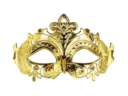 Karnavalmaske Gold mit Band – 17 x 9 cm, elegante Karnevalsmaske für Erwachsene, Glanz-Accessoire für Fasching, Maskenball, Party, Halloween Karnavalmaske Gold mit Band – 17 x 9 cm, elegante Karnevalsmaske für Erwachsene, Glanz-Accessoire für Fasching, Maskenball, Party, Halloween von PartyDeco