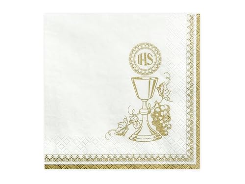 P&D Servietten IHS Kommunion, ca. 33 x 33 cm, 20 St. von PartyDeco