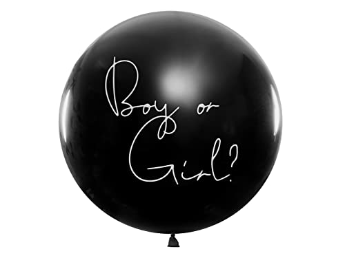 Riesenballon Boy or Girl 1m Riesen Gender Reveal Party Ballon mit Konfetti Latex Luftballon Mädchen von PartyDeco