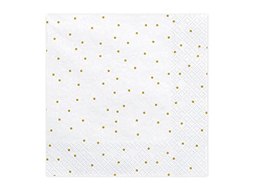 PartyDeco Dreilagige Servietten Weiß mit Golden Dot Print- Dekorative Servietten für Geburtstag Taufe Kommunion- Taschentücher mit bedruckten Tischauflagen Dekorative Papierhandtücher PartyDeco Dreilagige Servietten Weiß mit Golden Dot Print- Dekorative Servietten für Geburtstag Taufe Kommunion- Taschentücher mit bedruckten Tischauflagen Dekorative Papierhandtücher von PartyDeco