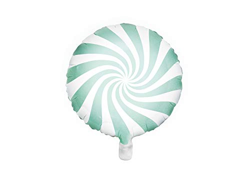 PartyDeco Folie Candy Bonbon Lolly Ballon in Minze Weiß- Hel Luftballon Rund- Größe ca 35 cm Ballon Girlande Kulisse Hochzeit Dekoration Geburtstag Weihnachten Halloween PartyDeco Folie Candy Bonbon Lolly Ballon in Minze Weiß- Hel Luftballon Rund- Größe ca 35 cm Ballon Girlande Kulisse Hochzeit Dekoration Geburtstag Weihnachten Halloween von PartyDeco