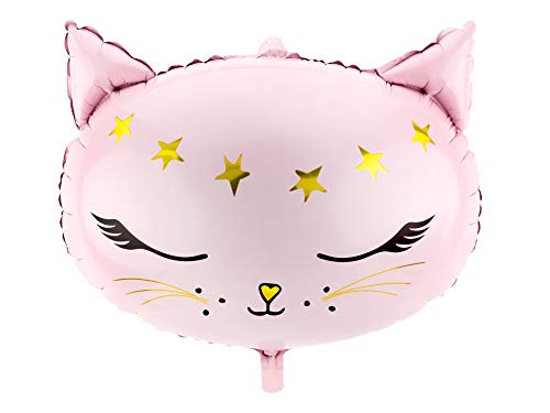 partydeco.pl Folienballon Kätzchen rosa mit metallic goldenen Details / 48cm Heliumballon von PartyDeco