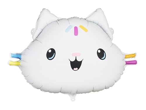 PartyDeco Folienballon Lakritzchen (Lakritzchen, MerCat) 67 × 43 cm – Gabby’s Dollhouse – Luft oder Helium – Kindergeburtstag Deko – Mädchenparty – Wiederverwendbar – mit Röhrchen von PartyDeco