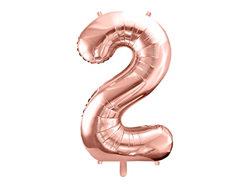 PartyDeco Helium Luftballon - Geburtstag Deko - Folienballon - Zahl 2 - Rose Gold - 86 cm PartyDeco Helium Luftballon - Geburtstag Deko - Folienballon - Zahl 2 - Rose Gold - 86 cm von PartyDeco