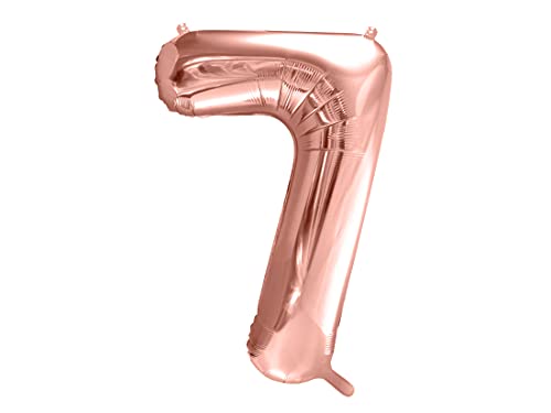 PartyDeco Helium Luftballon - Geburtstag Deko - Folienballon - Zahl 7 - Rose Gold - 86 cm PartyDeco Helium Luftballon - Geburtstag Deko - Folienballon - Zahl 7 - Rose Gold - 86 cm von PartyDeco