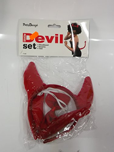 PartyDeco Roter Teufel Hörner Teufelsschwanz Fliege Halloween Verkleidung Karneval Damen Nacht Teufelskostüm PartyDeco Roter Teufel Hörner Teufelsschwanz Fliege Halloween Verkleidung Karneval Damen Nacht Teufelskostüm von PartyDeco