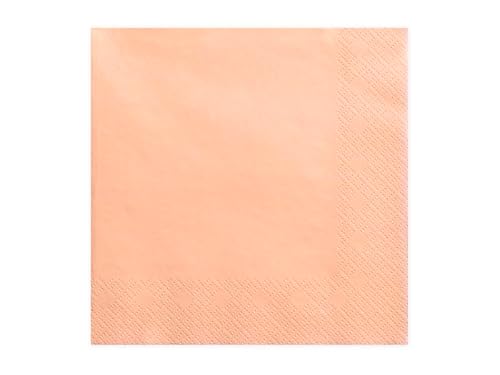 Servietten 33x33 cm 3-lagig 20 Stück Papierservietten Servierten für Geburtstag Hochzeit und Party apricot Napkins 3 layers salmon 33x33cm (1 pkt / 20 pc.) von PartyDeco