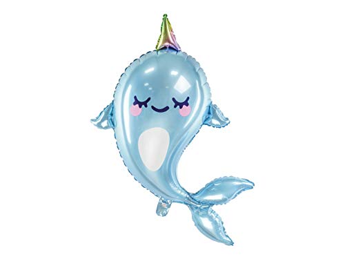 PartyDeco Folienballon Narwhal 53x87cm mix Geburtstag von PartyDeco