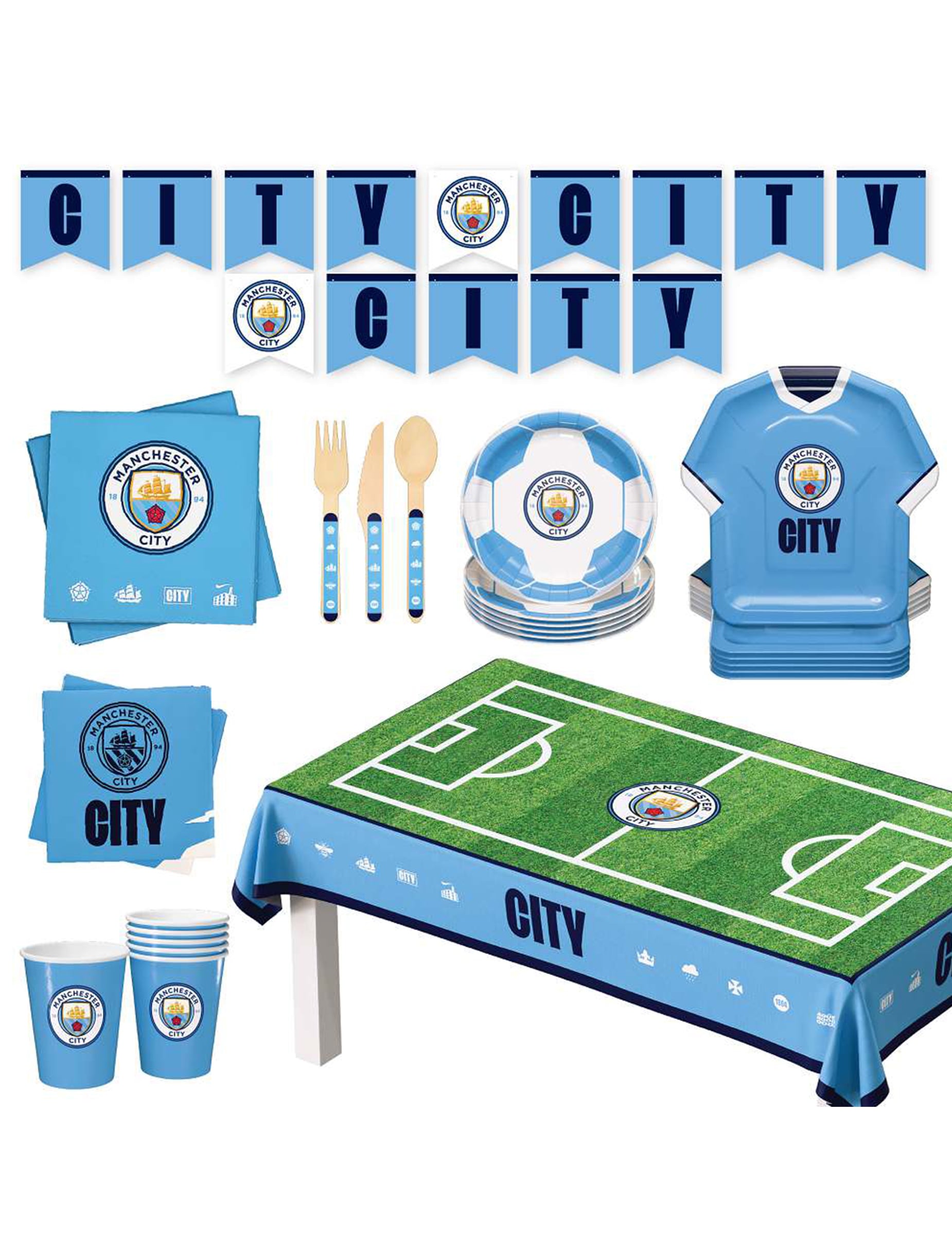 44-teiliges Manchester City Football Club Geburtstags-Set 44-teiliges Manchester City Football Club Geburtstags-Set von PartyDroid