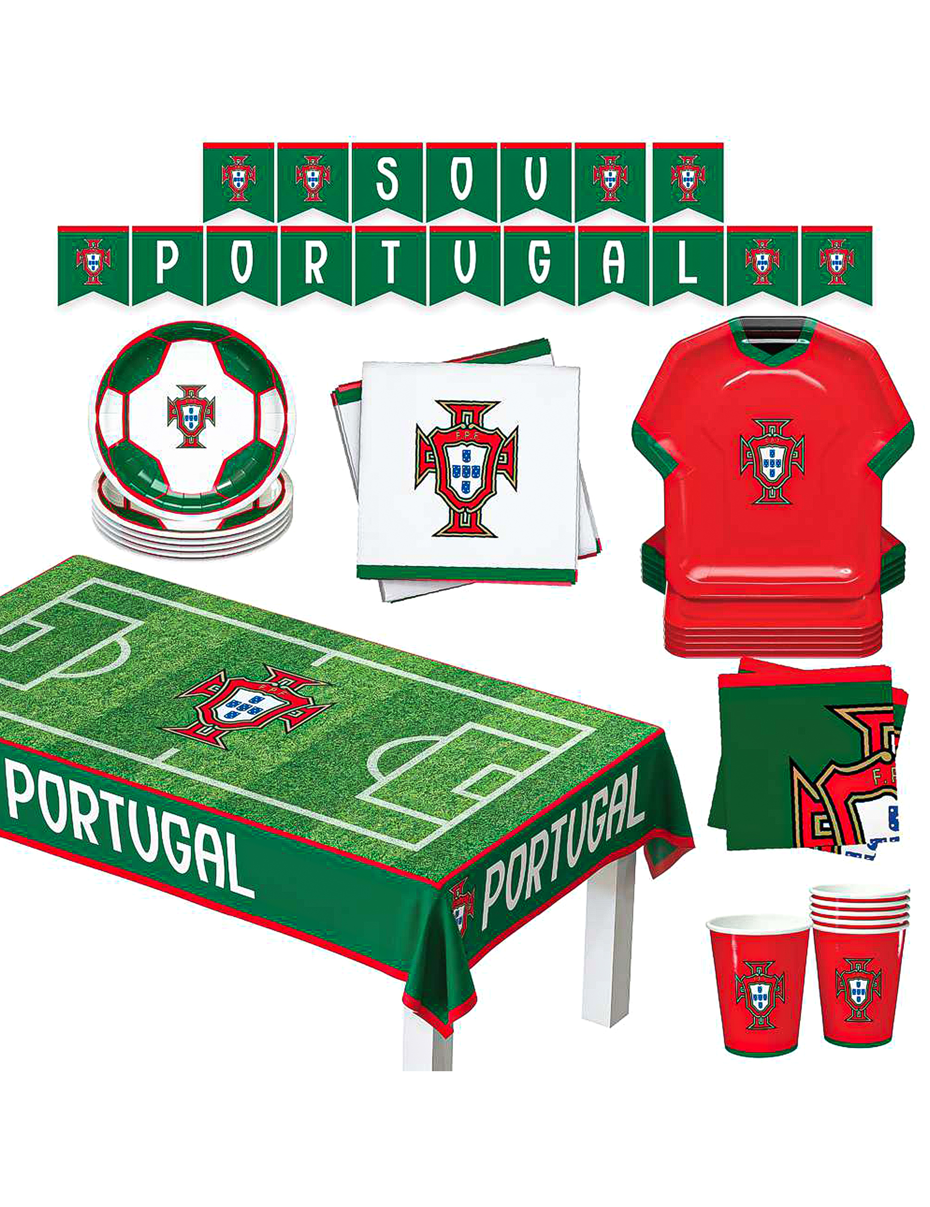 44-teiliges Portugal Fußball Nationalelf Party-Set 44-teiliges Portugal Fußball Nationalelf Party-Set von PartyDroid